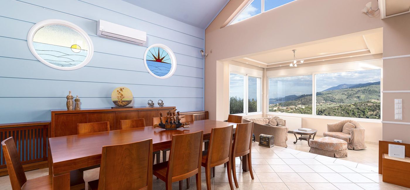 gustav retreat villa dining room with views